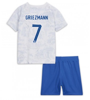 Frankrike Antoine Griezmann #7 Borta Kläder Barn VM 2022 Kortärmad (+ Korta byxor)